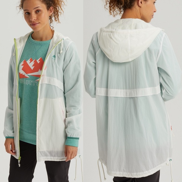 Burton Jackets & Blazers - Burton Hazlett Packable Rain Jacket Womens‎ Size XL Water Resistant White Light